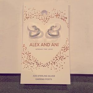 Alex and Ani Heart Huggie Hoop Earrings